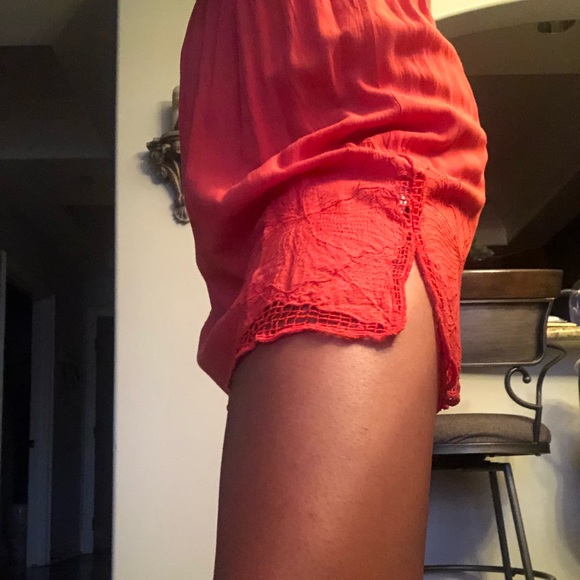 Red Partially Mesh Dress - Picture 4 of 4